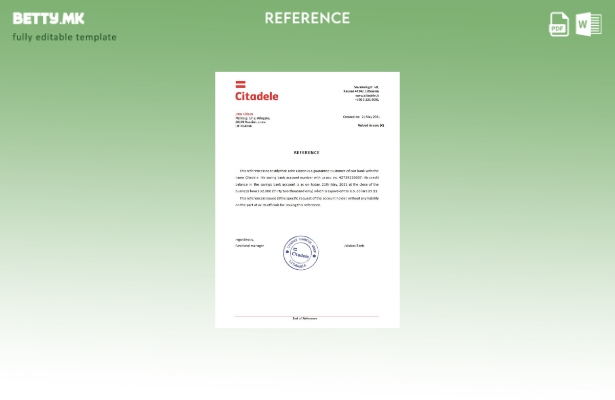 Референтен шаблон за банка во модерен стил Lithuania Citadele